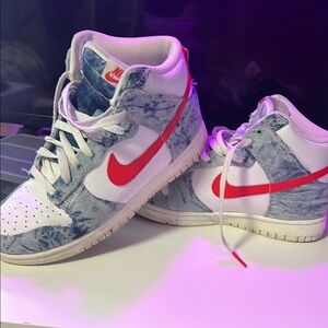 Nike Kids High-Top Sneakers - Red and White